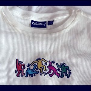 Keith Haring crop top/baby tee
